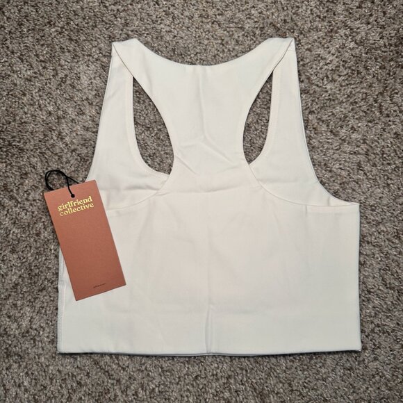 NWT Girlfriend Collective White Paloma Racerback Sports Bra Top gym yoga small - Picture 4 of 6